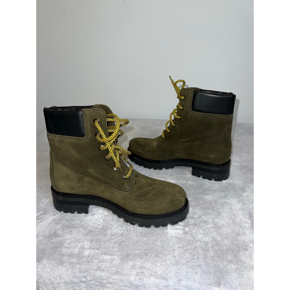 La Canadienne Suede Lace Up Boots Size 8 Olive Green - Picture 5 of 9